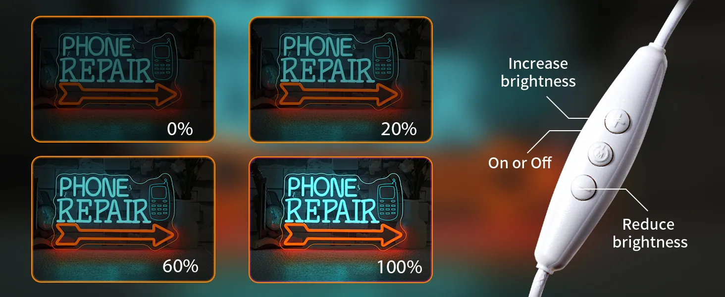 Phone Repair Neon Sign Dimmale Neon Lights For Wall Decor Led Lights ForMobile Phone Repair Shop Business Cellphone Repair Shop Decor USB Powered 14.6x9.1in