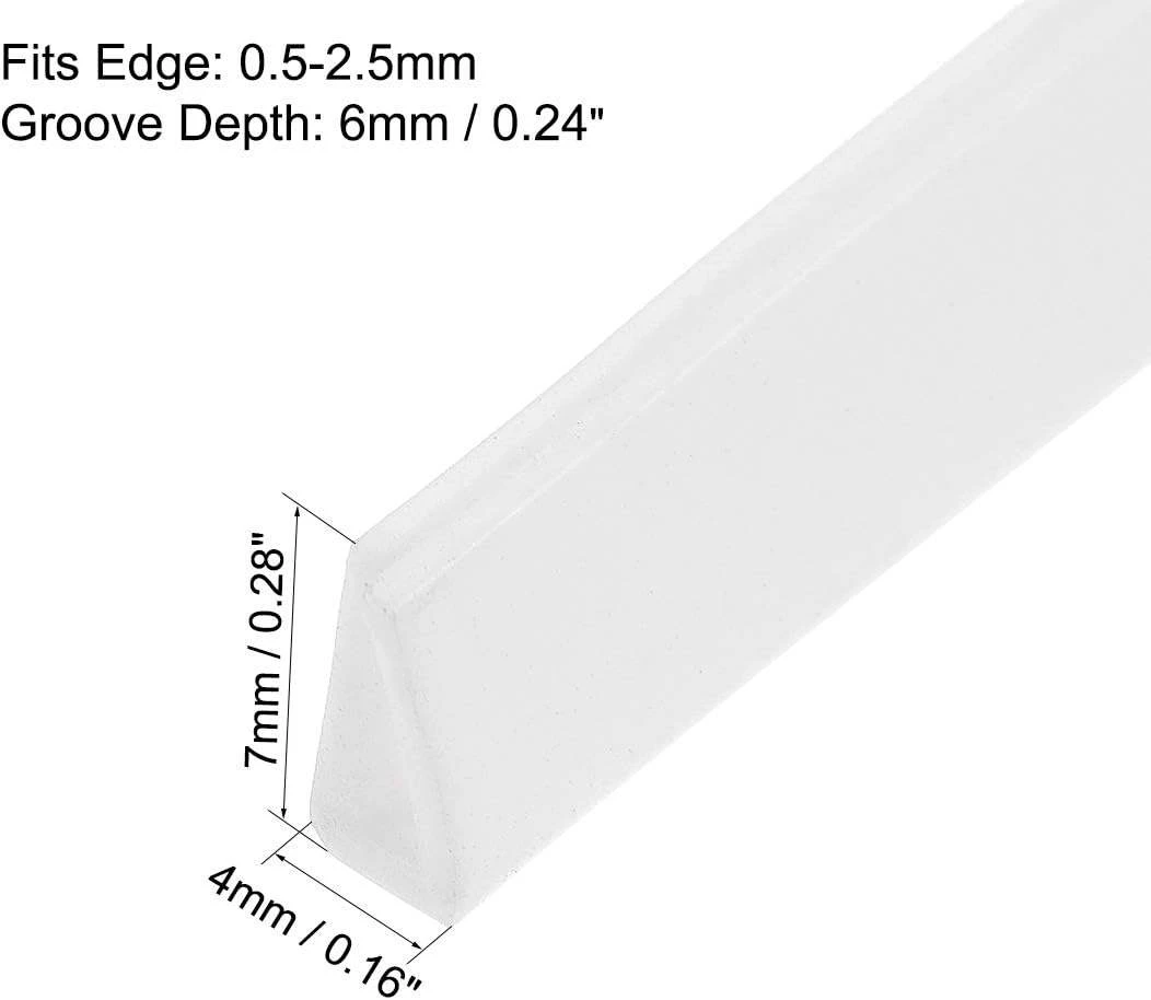 Edge Trim U Seal Extrusion, Silicone White U Channel Edge Protector Sheet 11*3mm Seg Silicone Strip Clear Rubber Edge Trim Seal