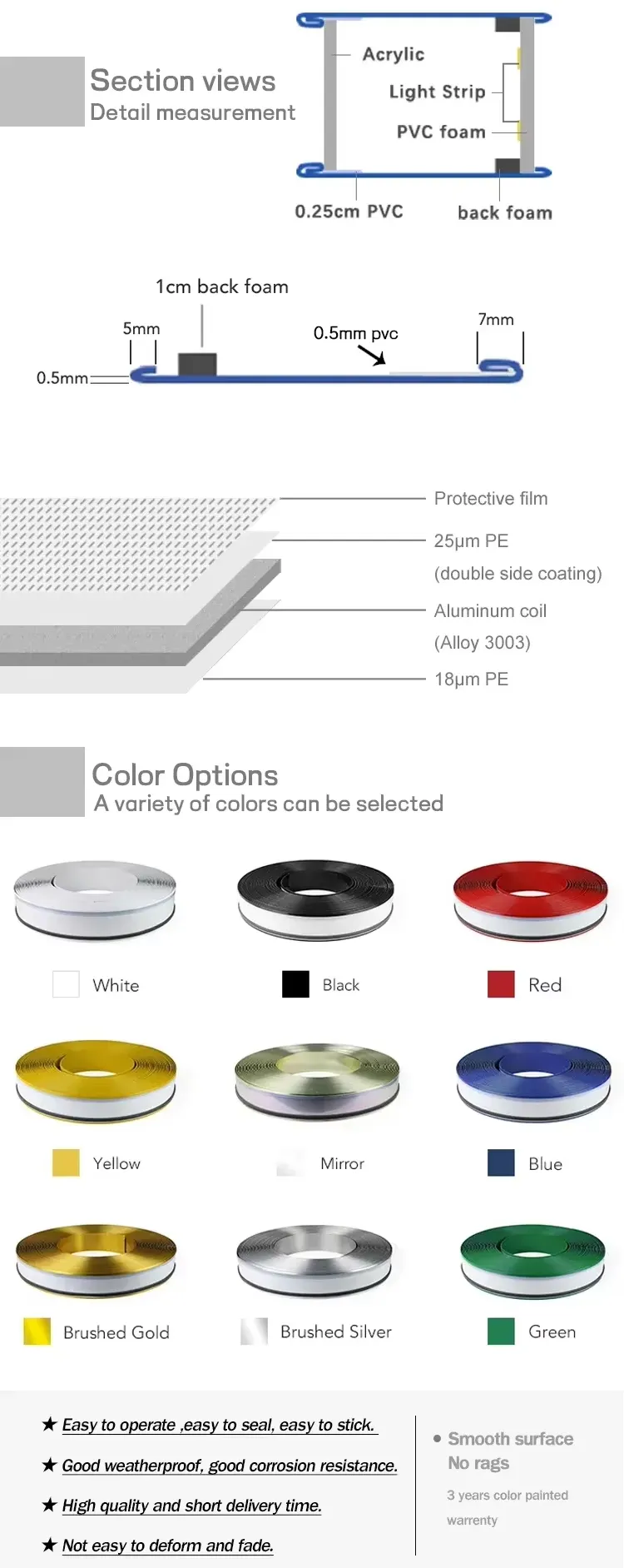 Aluminum Edge Strip Without Borders Are Used for Billboard Signage Lightweight &#038; Weatherproof Custom Sizes