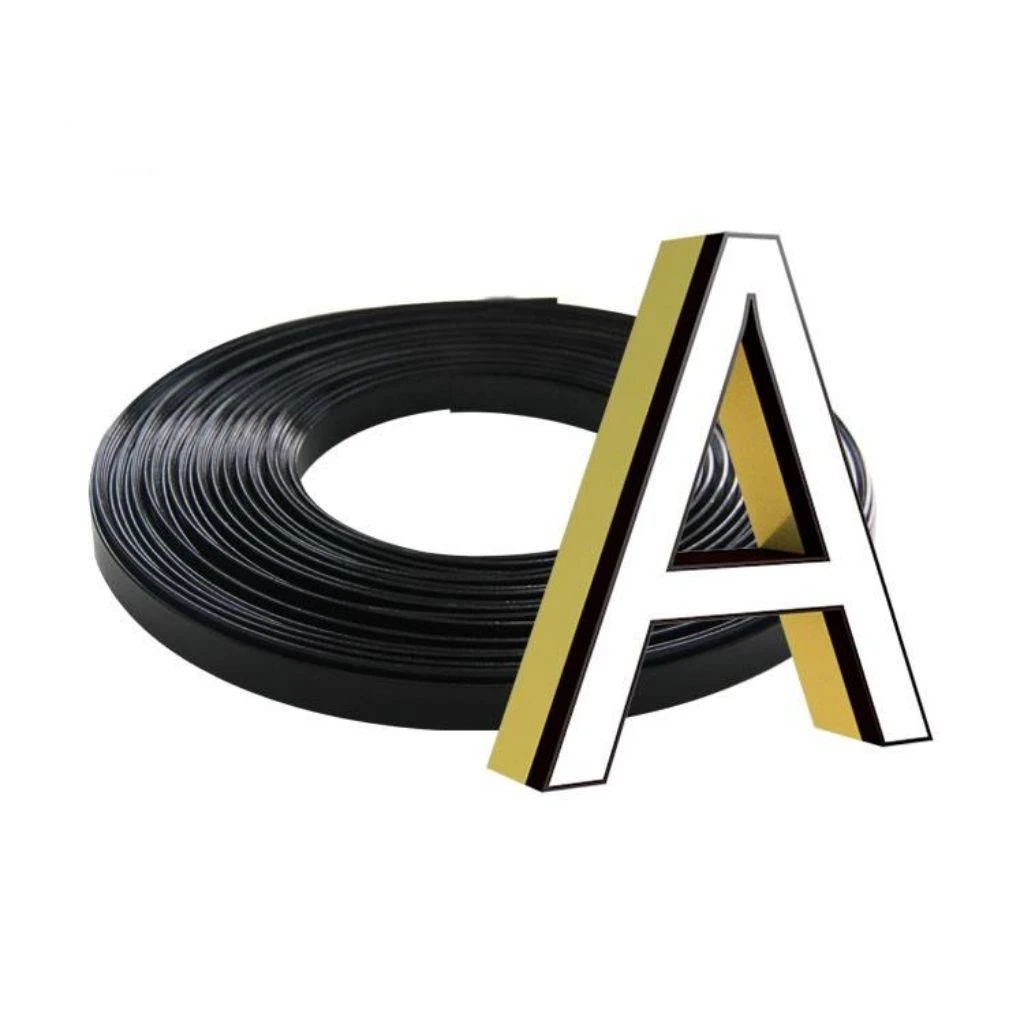 Custom J Shape Channel Letters Aluminum Alloy Plastic Trim Cap Edge Cover Cutting for LED Light Boxes Advertising Signage