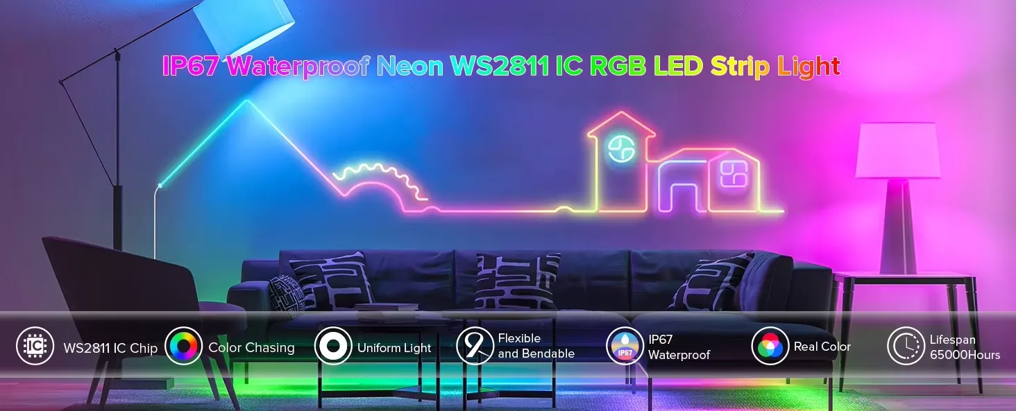 24v 12V Warm White Dimmable LED Strip Lights Silicone 3000K